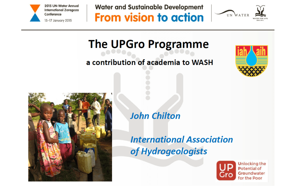 UPGro invited by  UNICEF to present at the UN Zaragoza&nbsp;Conference